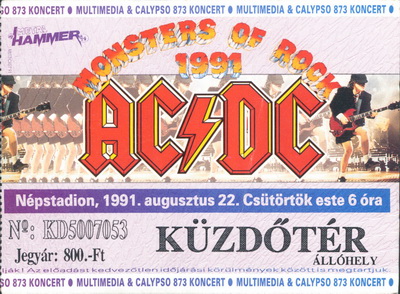ACDC jegy 1991 front 