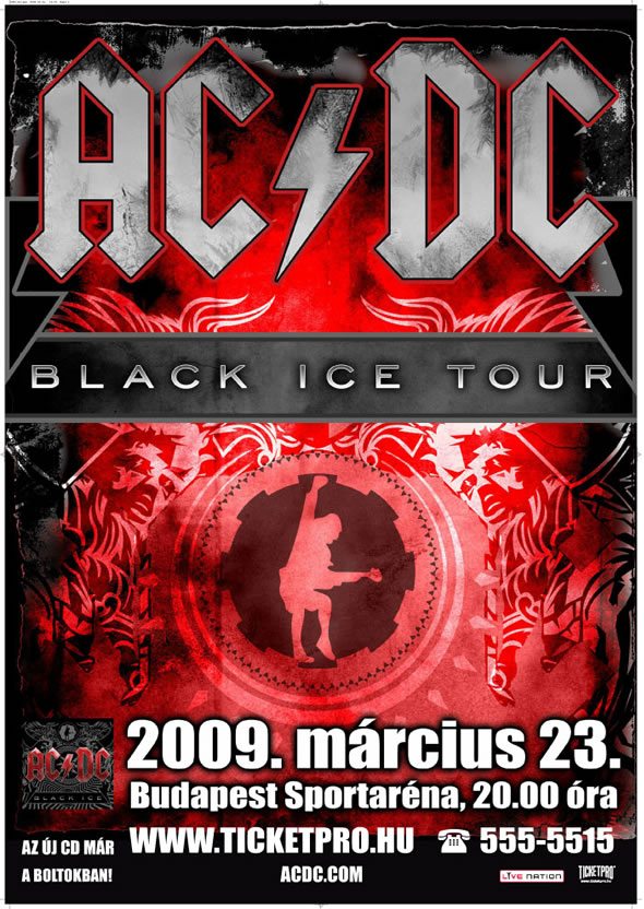 ACDC Black Ice Tour Budapest Poster